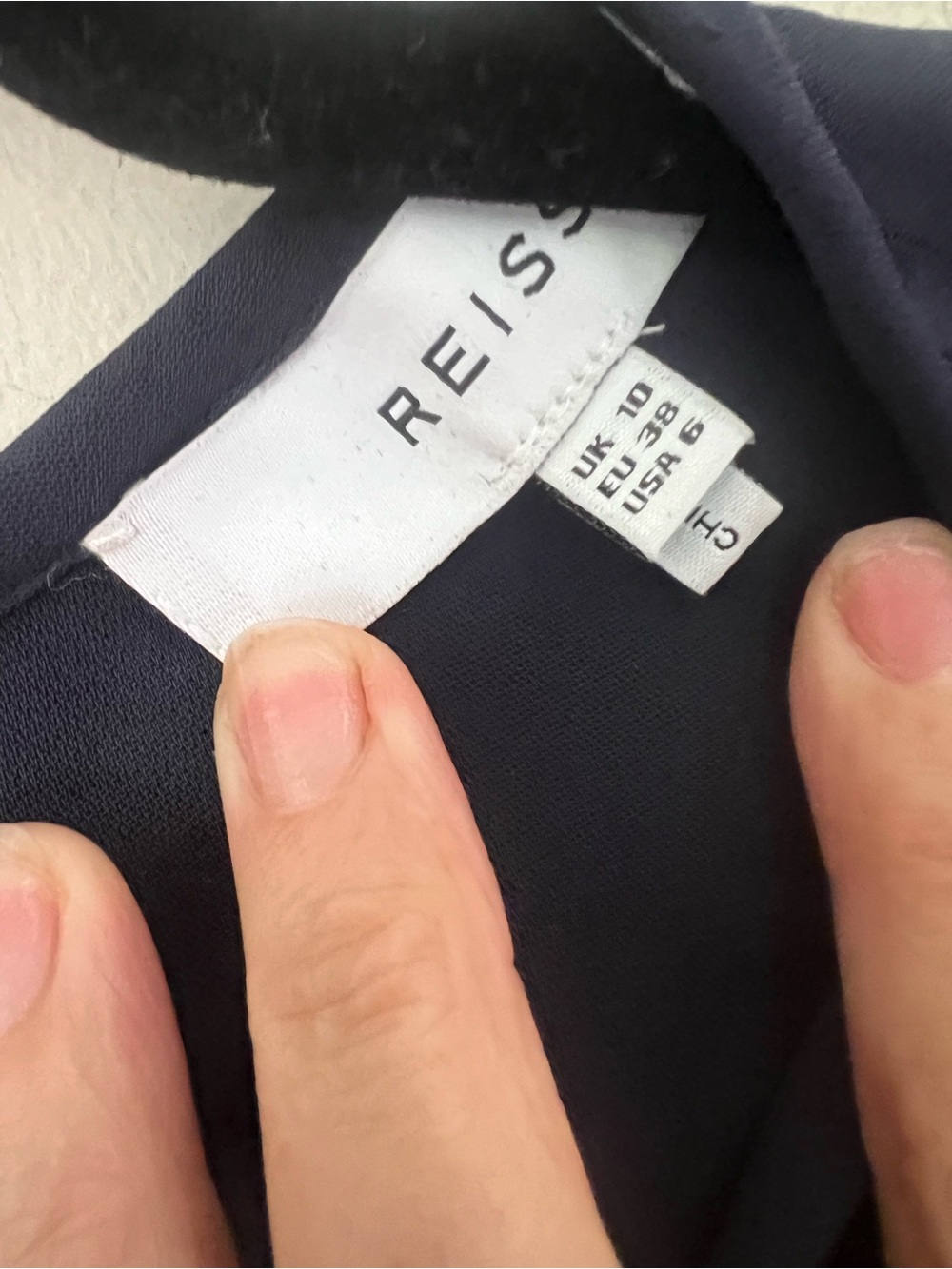 Reiss Navy Keyhole Tie-Waist Midi Dress - Picture 8 of 11